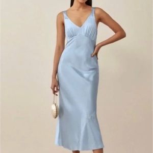 Reformation daytona silk blue dress 💍 New with tags